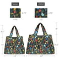 thumbnail image 2 of Wrapables Large & Small Foldable Tote Nylon Reusable Grocery Bags, Set of 2, Connections, 2 of 5