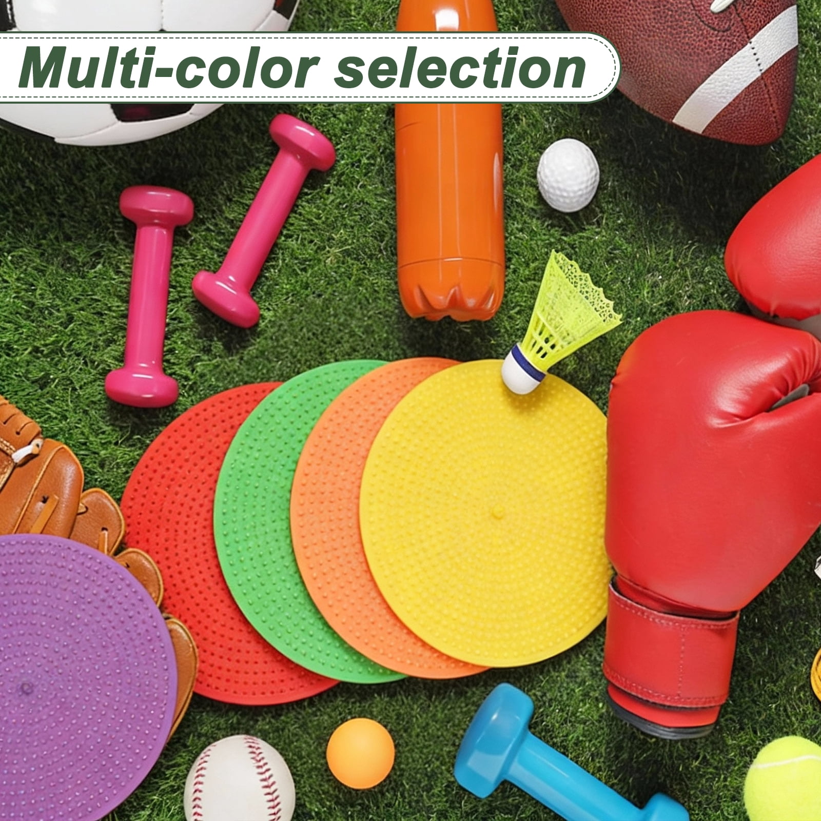 Uxcell Spot Markers for Agility Dot, Non-Slip Poly Spots Floor Dots 9 In & 6 Pcs & 6 Colors -Fitting for (Gym/Sports/Training)