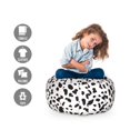 thumbnail image 2 of Lunarable Abstract Storage Toy Bag Chair, Dalmatian Spots Shapeless Geometric in Minimalist Tones Image, Stuffed Animal Organizer Washable Bag, Small Size, White Black C104, 2 of 3