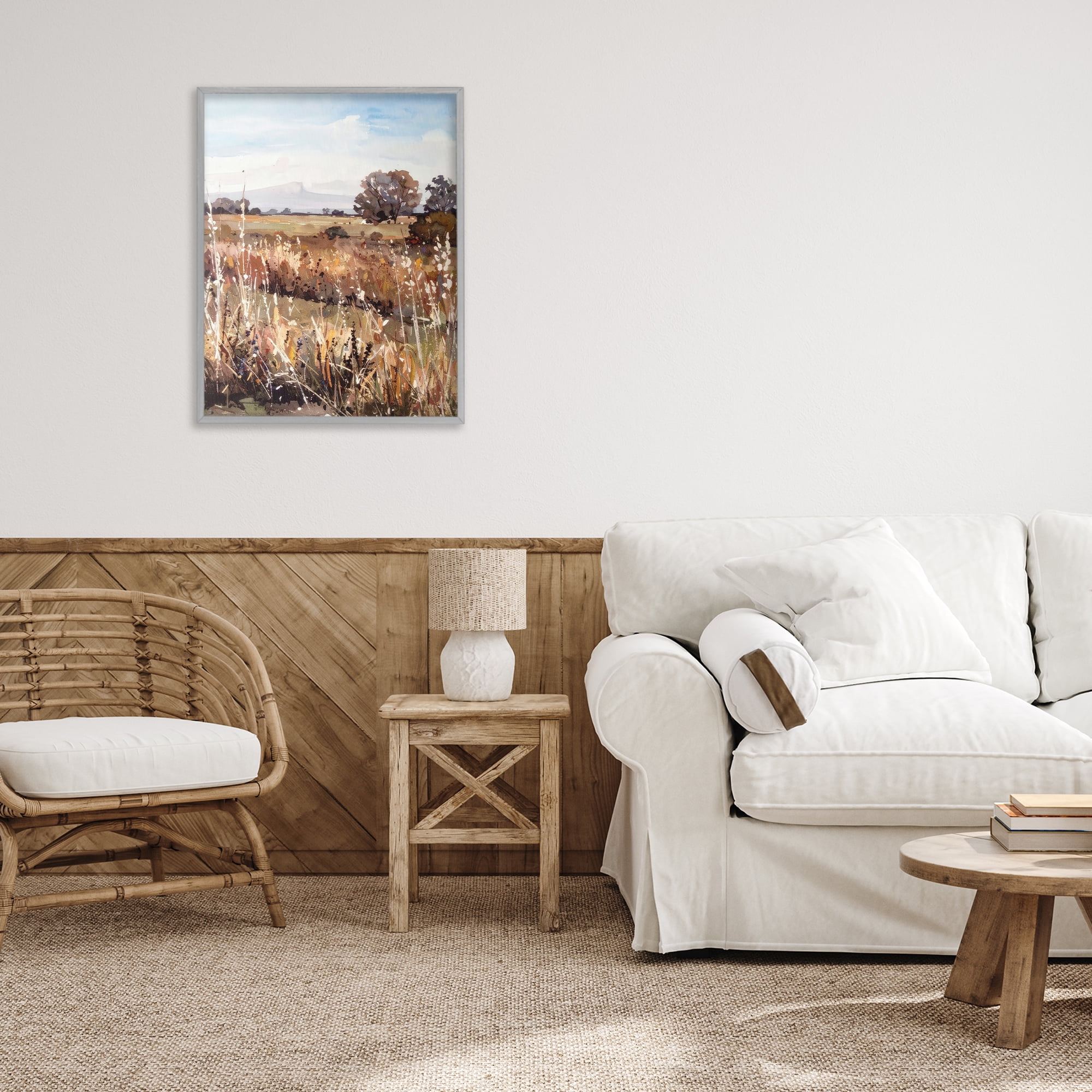 Stupell Industries Peaceful Meadow Expression Gray Framed Giclee Art, design by Alonza Saunders