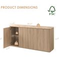 thumbnail image 7 of Hvoonc Set of 2 Fluted Sideboard Buffet Cabinet with Storage and 65.5"W Faux Marble Top, 4 Push-to-Open Doors, Modern Credenza Cabinet for Dining Room Entryway, Natural Oak, 7 of 7