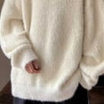 thumbnail image 5 of Ceisia Men's Solid Fuzzy Crew Neck Long Sleeve Knit Sweater Casual Warm Winter Pullover Top Gift, 5 of 7
