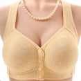 thumbnail image 2 of VISALY Daisy Bras for Older Women Front Closure Push Up Bra Comfortable Full Coverage Bras No Underwire Plus Size Supportive Bra for Seniors Comfort Wireless Wide Straps Snap Closing Bra Beige 46, 2 of 8