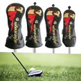 thumbnail image 6 of 4x Golf Club Head Covers Golf Wood Headcover Protector Head Covers Guard Fashion with Number Tag for Golfer Gift Unisex Accessories Dog Black, 6 of 10