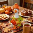 thumbnail image 4 of sruoe Halloween Goose Statue, 7.87in Resin Fall Figurine, Harvest Tabletop Ornament, Goose Sculpture Knit Pumpkin for Halloween Holiday Mantel Console Dining Decor, 4 of 8