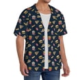 thumbnail image 2 of Balery Fastfood Camisa Casual de Manga Corta con Botones para Hombre, Texturizada, Estilo Cubano, para Playa, Verano-3X-Large, 2 of 5
