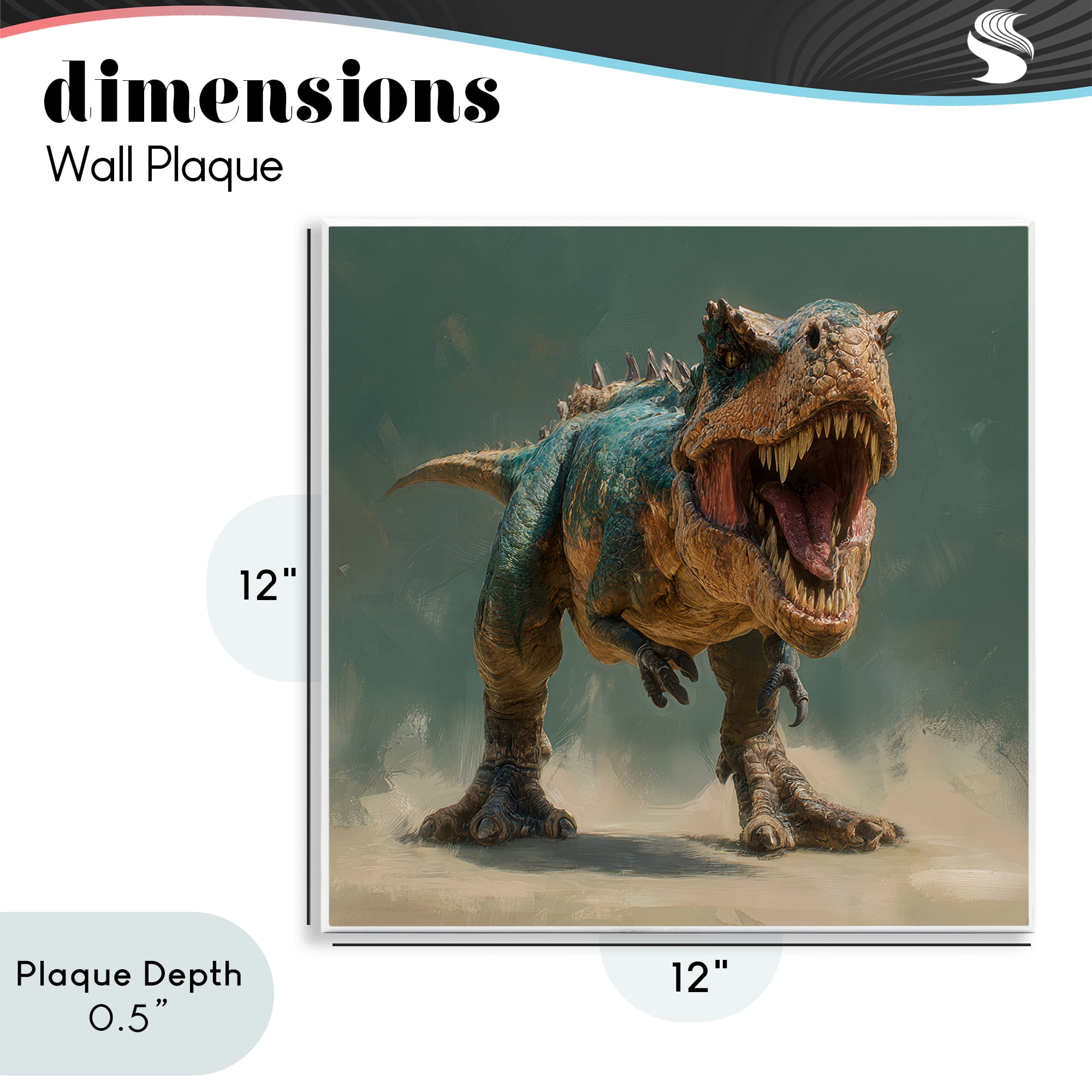 Stupell Industries Roaring T-Rex in Green Wall Plaque Art, design by Wumples