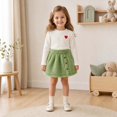thumbnail image 2 of Enyan Toddler Girls Outfits Long Sleeve Solod Color Top+Skirt Set 2pcs Little Girl Fall Winter Clothes Skirt Set,2-3 Years, 2 of 7