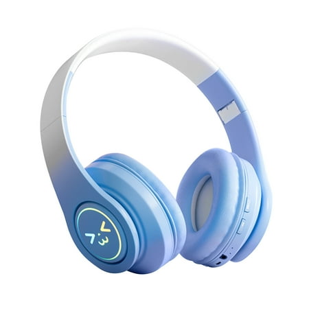 RBCKVXZ Bluetooth Headphones Wireless Over Ear Stereo Wireless Headset Bring Great Music Experience Sports Fitness Leisure Music Headset Universal for Mobile Phones on Clearance Blue