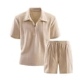 thumbnail image 5 of Byworldtasic Men's 2-Piece Activewear Set Zip-Up Polo and Drawstring Pants with Slant Pockets Set, 5 of 6