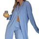 thumbnail image 4 of 2 unids/set camisa de manga larga plisada Tops pantalones rectos trajes de pierna (azul claro M) FLhrweasw Para estrenar, 4 of 8