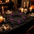 thumbnail image 6 of AZXY Twig Wreath with Black Bats Purple Spiders Halloween Wreath Decor, Halloween Decorations Indoor Outdoor Outside Yard Garden Door, Halloween Party Wreath Decorations for Home Lawn Patio Decor, 6 of 6