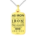 thumbnail image 3 of Stainless Steel As Iron Sharpens Iron Proverbs 27:17 Engraved Small Rectangle Dog Tag Charm Pendant Necklace, 3 of 4