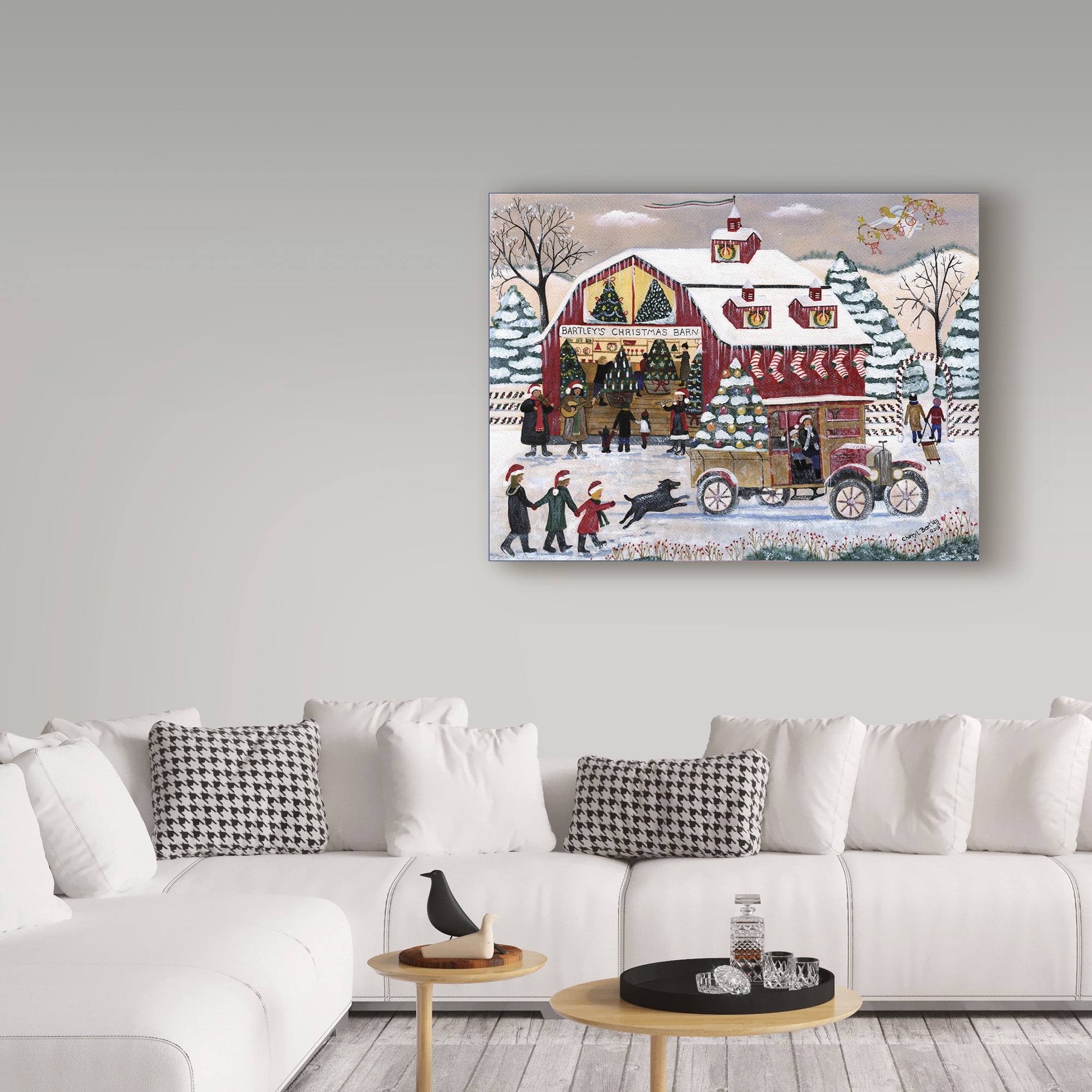 Trademark Fine Art 'Bartleys Christmas Barn ' Canvas Art by Cheryl Bartley