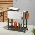 thumbnail image 3 of TRINITY 100 Quart Steel Cooler/Ice Cart w/ Shelf, Wheels, and Bottle Opener, 3 of 9