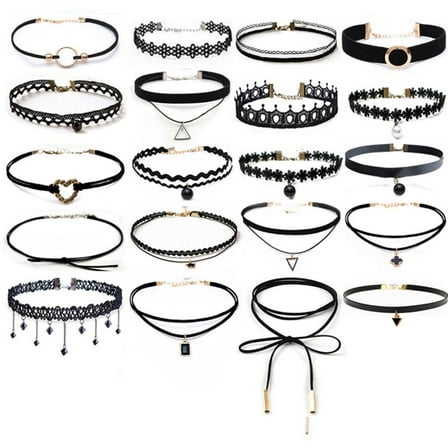 Choker Necklace for Women Velvet Black Choker Chain Lace Choker Necklace 20 Pcs
