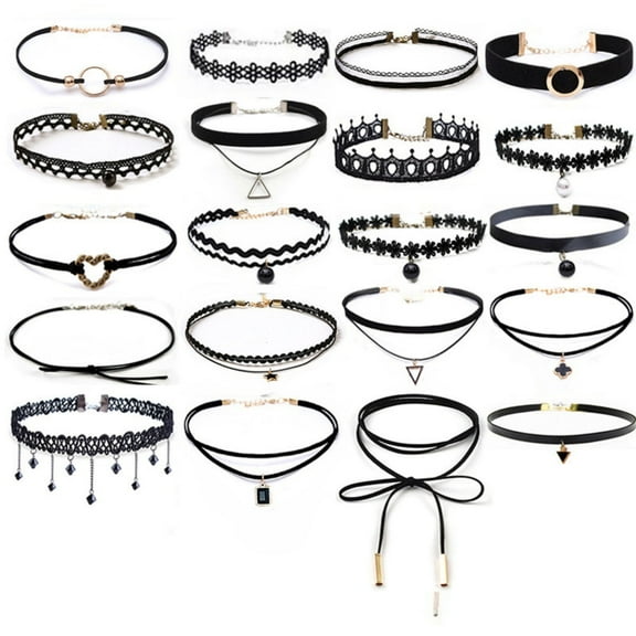 Choker Necklace for Women Velvet Black Choker Chain Lace Choker Necklace 20 Pcs