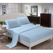 CC&DD HOME FASHION®-Bedding Sheets Sets,Velety Double Brushed Microfiber,Wrinkle Free,3-4 pieces,Includes 1 Flat Sheet,1 Fitted Sheet, 1-2 Pillowcase,Queen,Sky blue