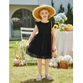 thumbnail image 2 of Arshiner Toddler Black Girl Dress Summer Flower Birthday Princess Party Formal Funeral Tutu Tulle Lace Flutter Sleeve Toddler Girls Dresses 4t, 2 of 5