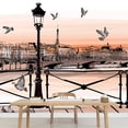 thumbnail image 3 of wall26 - Vector - Sunset on Seine River from Pont Des Arts in Paris - Vector Illustration - Removable Wall Mural | Self-Adhesive Large Wallpaper - 66x96 inches, 3 of 6
