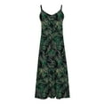 thumbnail image 5 of Staron Robe d'Été pour Femme Mode Bohème Col en V Printemps Florale Décontractée à Bretelles Spaghetti Longue Fluide Voyage Vacances Robe Soleil, 5 of 5