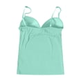 thumbnail image 5 of VV AVEORS Tank Tops For Women Adjustable Spaghetti Strap V Neck Undershirt Built In Bra Plus Size Basic Going Out Casual Camisole Tops Mint Green 4XL, 5 of 7