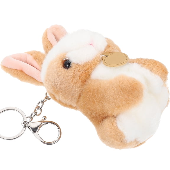 BESTYASH Stuffed Animals Keychain Plush Rabbit Keychain Brown 1Pack Portable Design Bag Charm