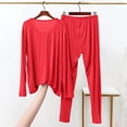 thumbnail image 4 of RYDCOT Men's Modal Pajama Set Long Sleeve Sleep Sets Sleepwear Loungewear Bottom Pants Ultra Soft Comfortable Sleeping Jammies Suit Red, 4 of 6