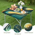 thumbnail image 4 of Teal Gold Marble Pattern Square Fitted Tablecloth with Elastic Edge,Square Table Cover,Washable Elastic Table Cover for Home Kitchen Party Decor 36"x36", 4 of 6