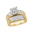 thumbnail image 2 of FB Jewels 14kt Yellow Gold His Hers Round Diamond Cross Matching Wedding Set 1-5/8 Cttw Size 5, 2 of 3
