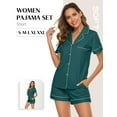 thumbnail image 2 of MAYFISH 100% Cotton Pajama Sets for Women Short Sleeve Sleepwear Button Down Pjs Summer 2 Piece Lounge Sets S-XXL(Green, Large), 2 of 5