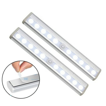 

Gostoto Wireless LED Under Cabinet Lights Wireless 10LED Motion Sensor Kitchen Closet Lamp Battery Powered for Cabinet Cupboard Wardrobe