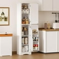 thumbnail image 2 of Function Home Tall Bathroom Storage Cabinet, 64" Slim Kitchen Pantry with Door Storage, Narrow Wood Freestanding Cabinets with Adjustable Shelves for Kitchen Living Room Dining Room, White, 2 of 18