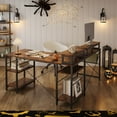 thumbnail image 2 of Bestier 95.2 inch L Shaped Gaming Desk with Monitor Stand & Keyboard Tray for Home Office in Rustic, 2 of 8