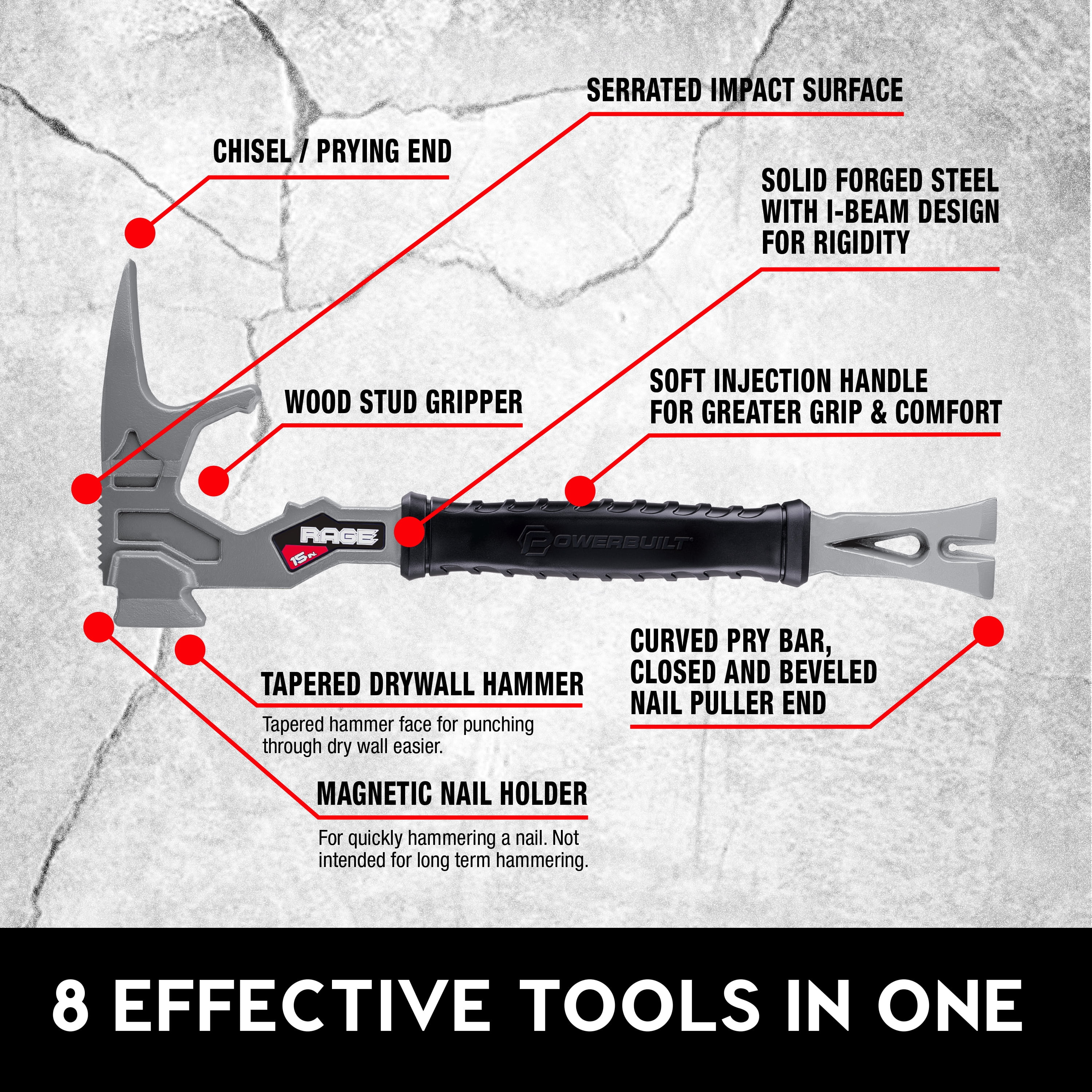Powerbuilt 15 Inch Multi-Function Demolition Tool - 942189GCT