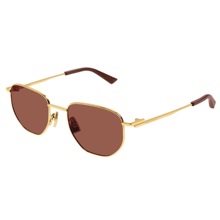 Bottega Veneta BV1301S 003 50mm Aviator Sunglasses Unisex Gold