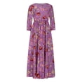 thumbnail image 4 of Weiqiqre Robe Femme Robe Bohème en Mousseline à Imprimé Floral Longue Robes de Soirée Grande Taille Mi-Mollet à Manches Courtes, 4 of 6