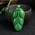 thumbnail image 4 of HOOUN Natural Green Jade Necklace Pendant Hand-Carved Lucky Amulet Chain Chic pretty-Chinese cabbage, 4 of 8