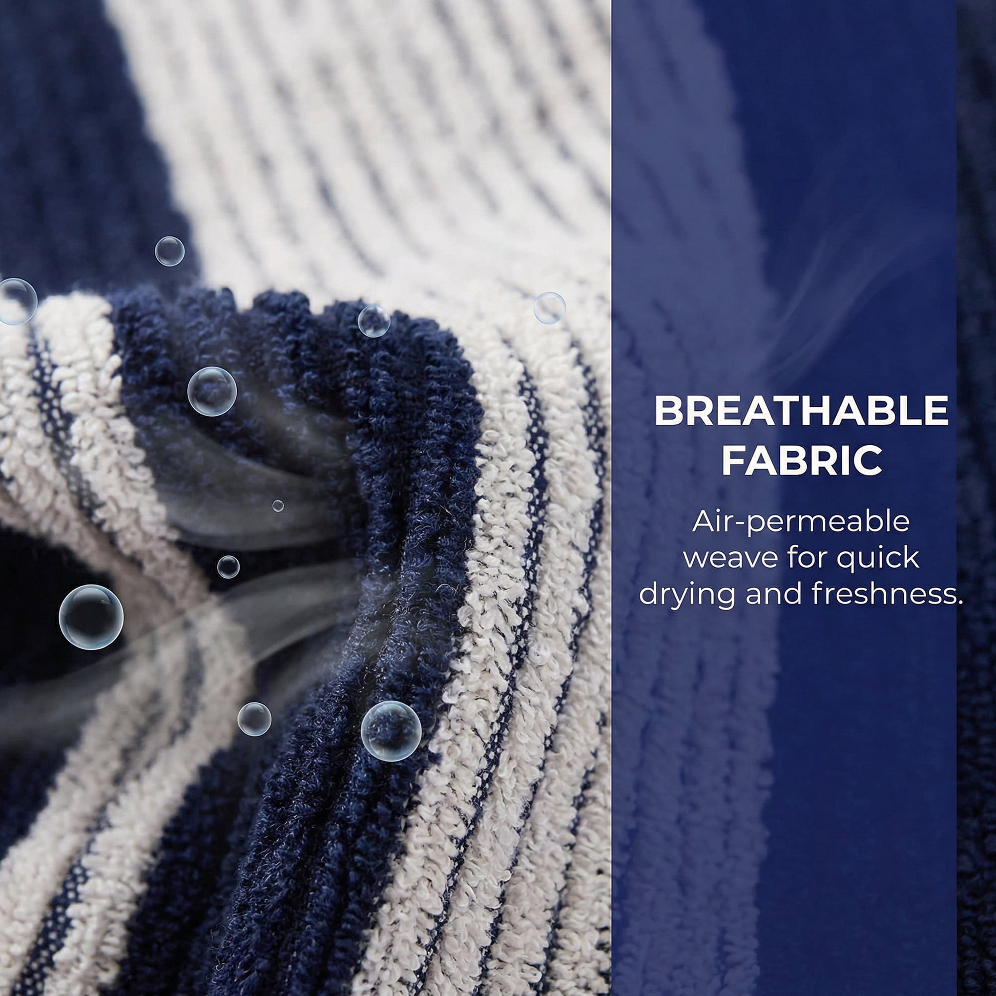 Unique Bargains Cotton Striped Hand Towel for Bathroom Kitchen Gym Blue 2pcs 29" x 13"