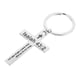 thumbnail image 5 of BRIGHTFUFU Llavero con cruz de acero inoxidable, colgante grabado, regalo para amigos, elegante llavero cristiano para bolso, cartera o llaves de coche., 5 of 8