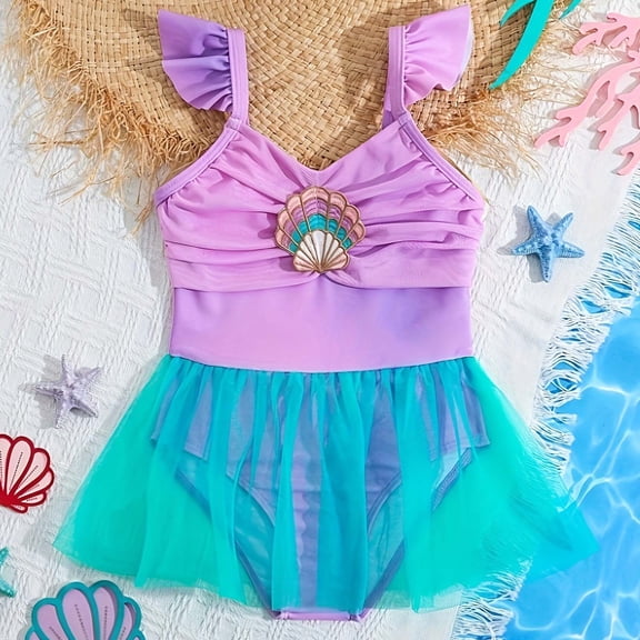 Little Girls One-piece Swimsuit Bathing Suit Graphic Sleeveless Floral print Swimwear For Beach Pool Seaside