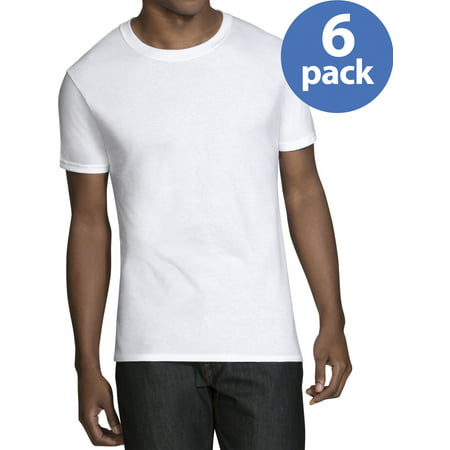 Tall Men's Classic White Crew T-Shirts, 6 Pack