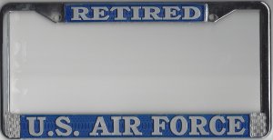 AIR FORCE  License Plate Frame RETIRED UNITED STATES AIR FORCE US U.S
