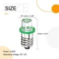 thumbnail image 2 of Uxcell 0.91"x0.46" 12V 0.25W E10 Hollow Head Mini LED Bulbs Lights with Box Metal Green 10pcs, 2 of 6