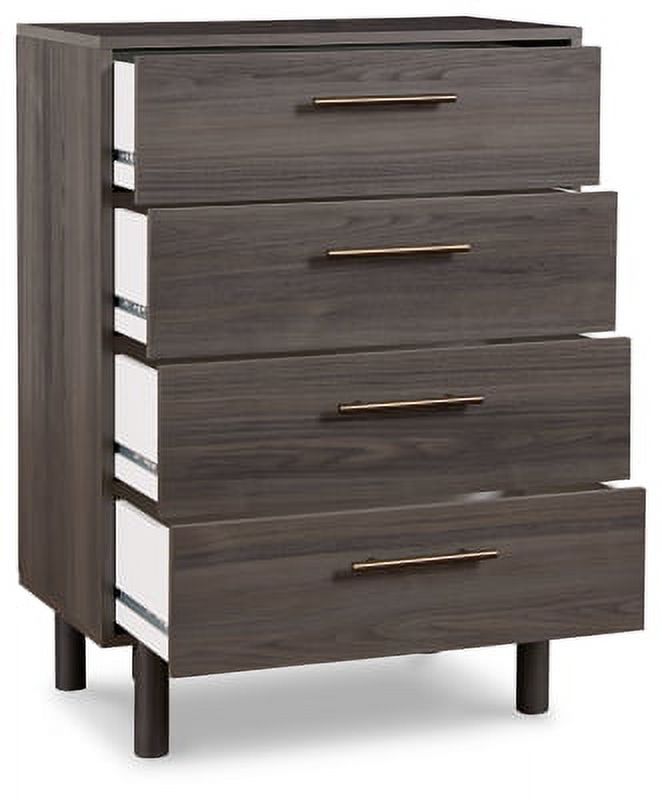 Signature Design by Ashley Brymont Mid-Century Modern 4 Drawer Chest of Drawers, Dark Gray - image 4 of 6