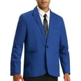 thumbnail image 4 of Lars Amadeus Men's Casual Blazer One Button Lightweight Slim Fit Jacket, 4 of 4