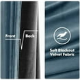 thumbnail image 3 of Velvet Curtains - Dark Slate, Elegant Grommet, Thermal Insulated, Soundproof, Room Darkening Blue Black Out Curtains/Drapes for Classical Living Room, Bedroom Decor - 52 x 108 Inch, 2 Panels, 3 of 7