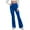 Blue, variant on PEASKJP Flare Leggings for Women High Waisted Crossover Workout Lounge Bell Bottom Jazz Dress Pants, Red L