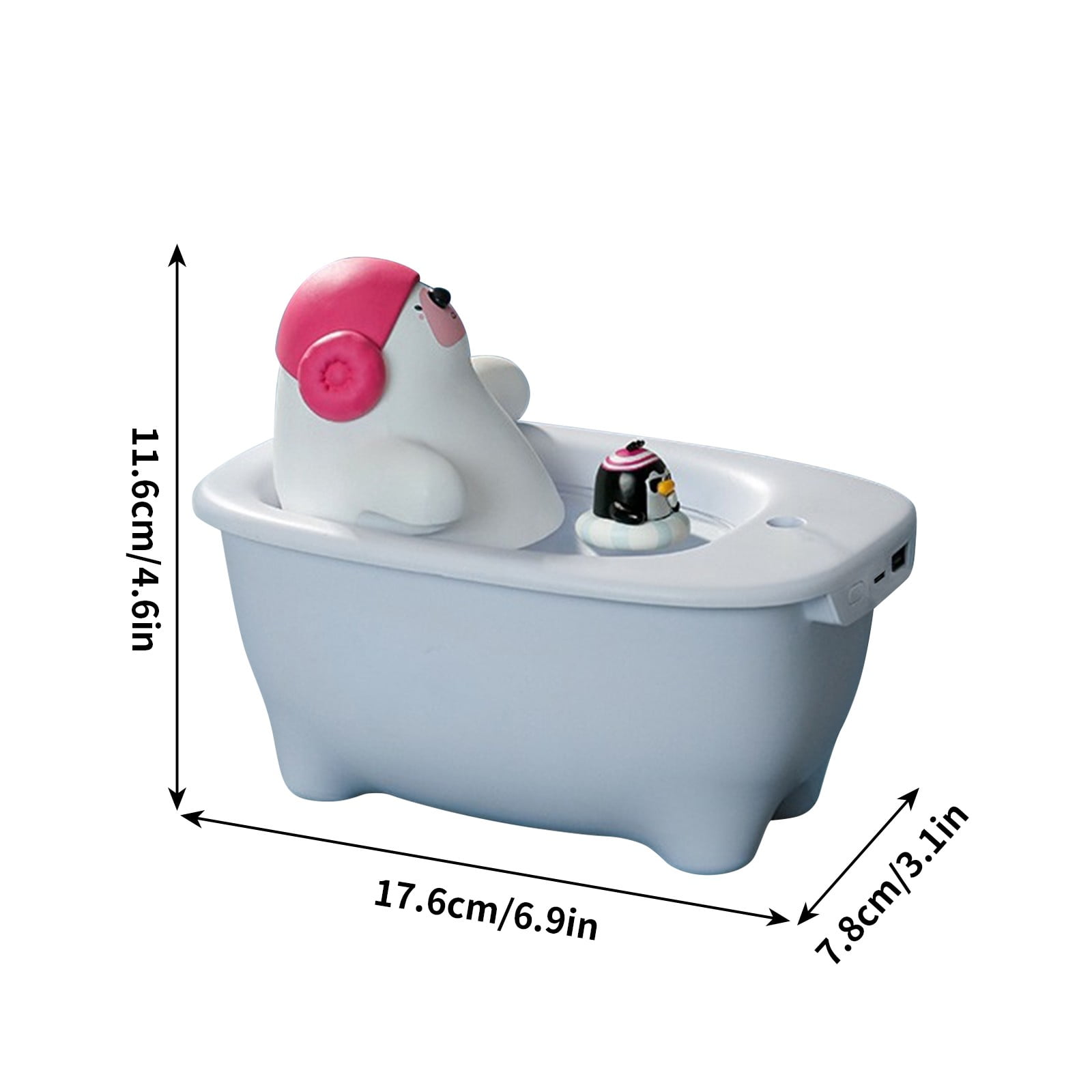 RAPOBRIX Polar Bear Bathtub Humidifier - Aroma Diffuser White Bear Spa Steam Essential Oil Mist for Bedroom