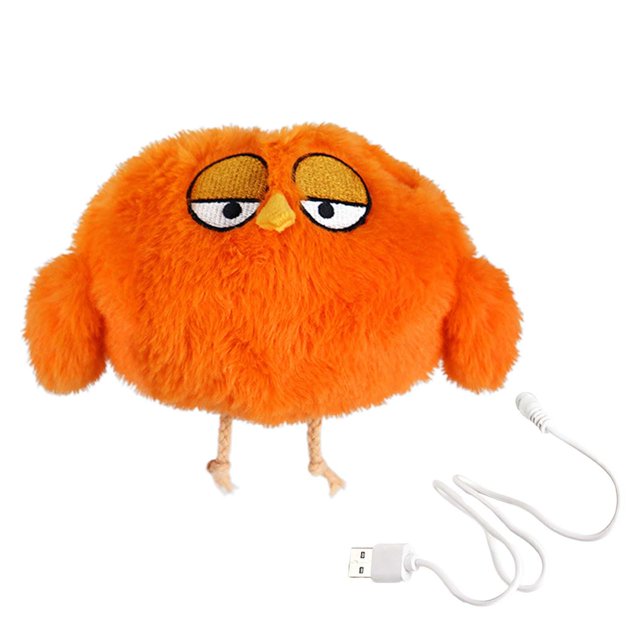 Juguete interactivo de peluche para perros, juguete masticable, juguete de peluche para mascotas de razas pequeñas Pájaro naranja